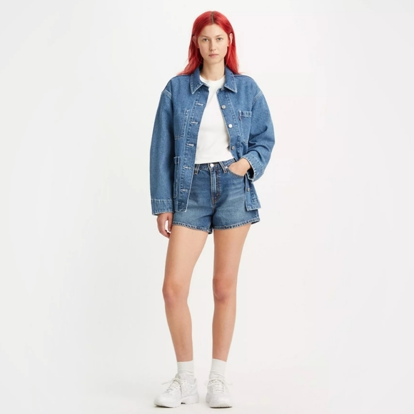 Levi's Women's High Waisted Mom Shorts, Amazing-Medium Indigo, 27 - Picture 1 of 9